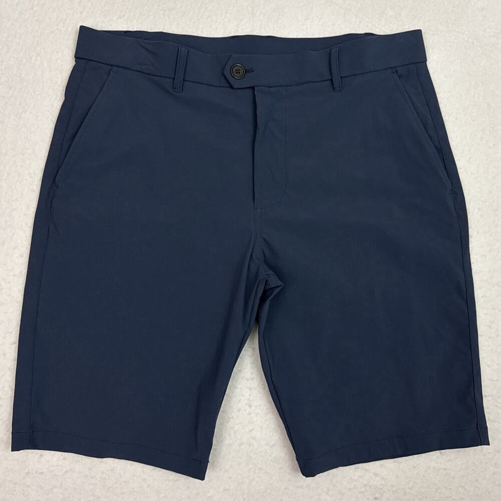 Greyson Montauk Golf Shorts Mens 34 Navy Blue Performance Stretch Flat Front